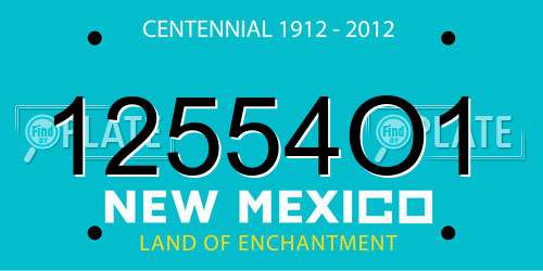 12554O1 New Mexico License Plate