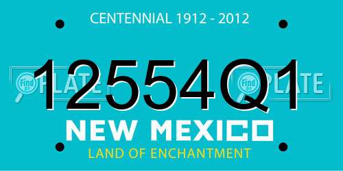 12554Q1 New Mexico License Plate