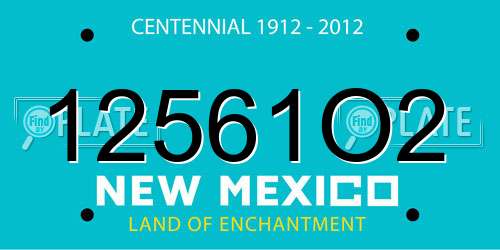 12561O2 New Mexico License Plate