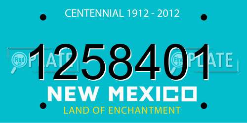1258401 New Mexico License Plate