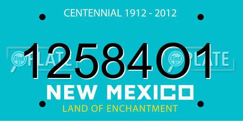 12584O1 New Mexico License Plate