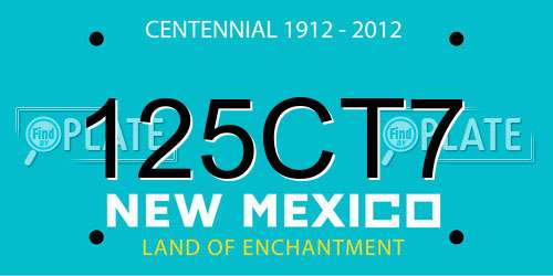 125CT7 New Mexico License Plate