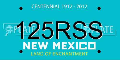 125RSS New Mexico License Plate