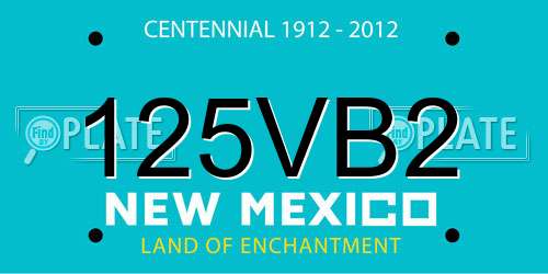 125VB2 New Mexico License Plate