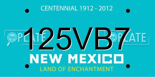125VB7 New Mexico License Plate