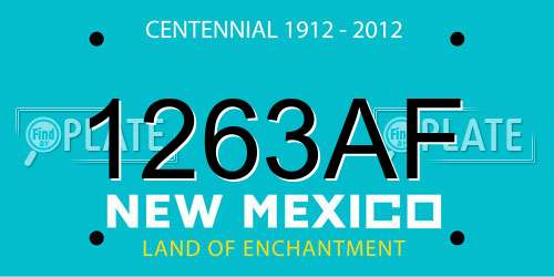 1263AF New Mexico License Plate