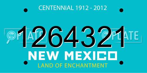 1264321 New Mexico License Plate