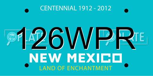 126WPR New Mexico License Plate