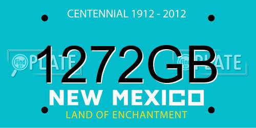 1272GB New Mexico License Plate