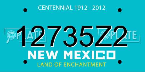 12735Z2 New Mexico License Plate