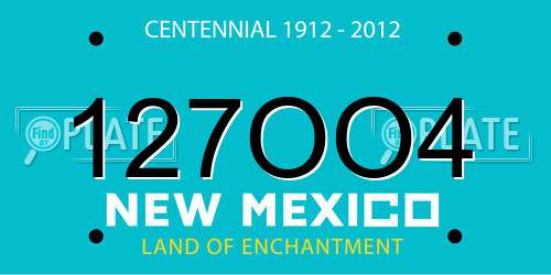 127OO4 New Mexico License Plate
