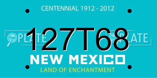127T68 New Mexico License Plate