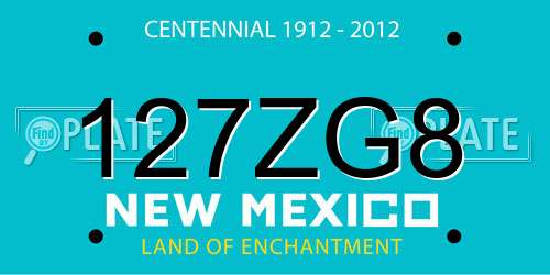 127ZG8 New Mexico License Plate