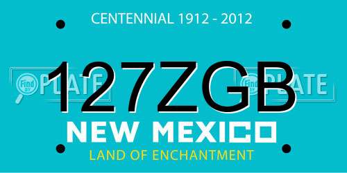 127ZGB New Mexico License Plate