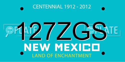 127ZGS New Mexico License Plate