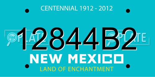 12844B2 New Mexico License Plate