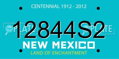 12844S2 New Mexico License Plate