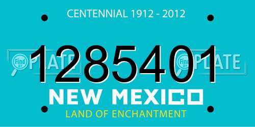 1285401 New Mexico License Plate
