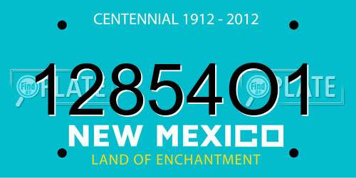 12854O1 New Mexico License Plate