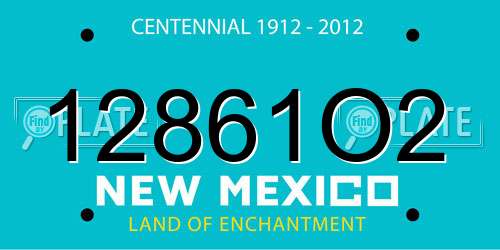 12861O2 New Mexico License Plate