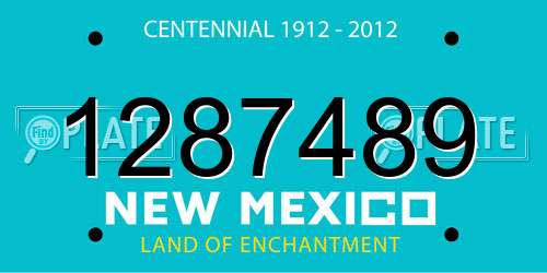 1287489 New Mexico License Plate