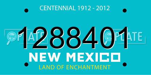 1288401 New Mexico License Plate