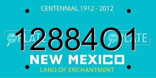 12884O1 New Mexico License Plate