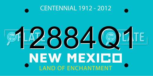 12884Q1 New Mexico License Plate