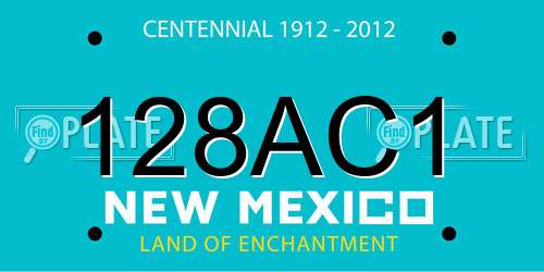 128AC1 New Mexico License Plate