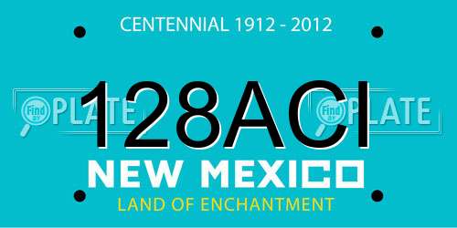 128ACI New Mexico License Plate