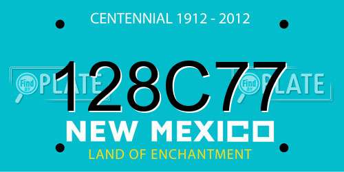 128C77 New Mexico License Plate
