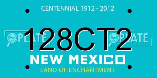 128CT2 New Mexico License Plate