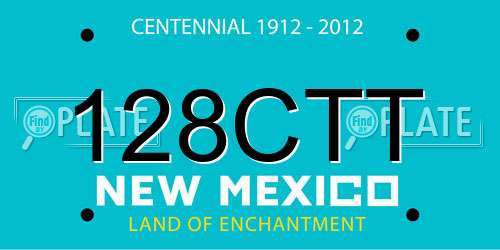 128CTT New Mexico License Plate