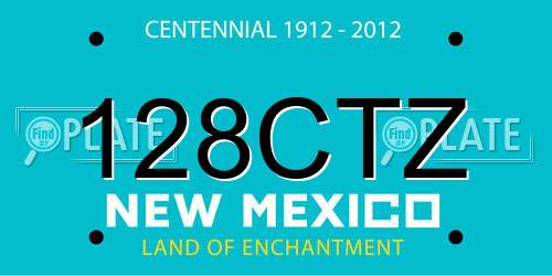 128CTZ New Mexico License Plate