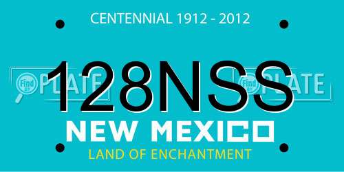 128NSS New Mexico License Plate