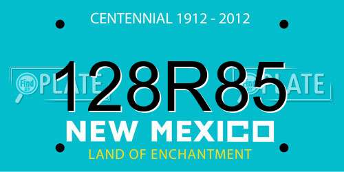 128R85 New Mexico License Plate