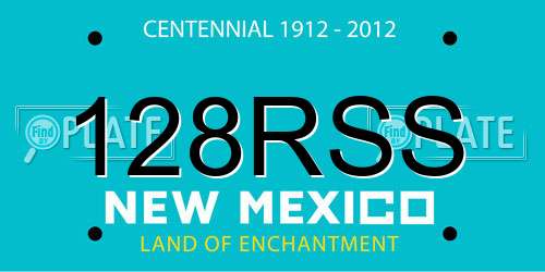 128RSS New Mexico License Plate