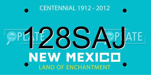 128SAJ New Mexico License Plate