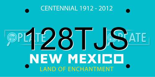 128TJS New Mexico License Plate