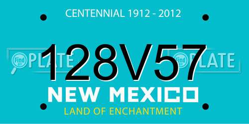 128V57 New Mexico License Plate