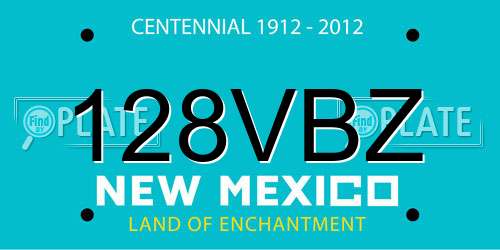 128VBZ New Mexico License Plate