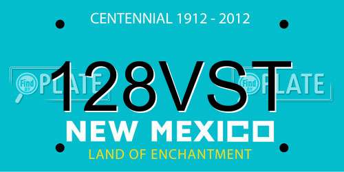 128VST New Mexico License Plate