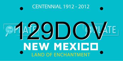 129DOV New Mexico License Plate