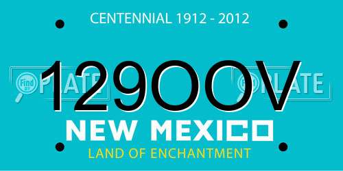 129OOV New Mexico License Plate