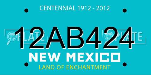 12AB424 New Mexico License Plate