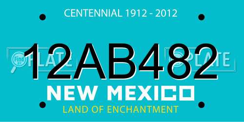 12AB482 New Mexico License Plate
