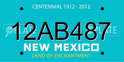 12AB487 New Mexico License Plate
