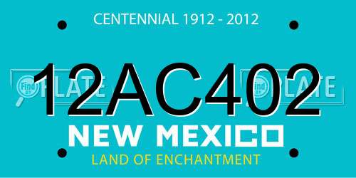 12AC402 New Mexico License Plate