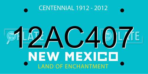 12AC407 New Mexico License Plate