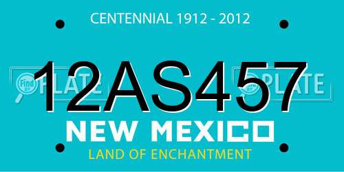 12AS457 New Mexico License Plate